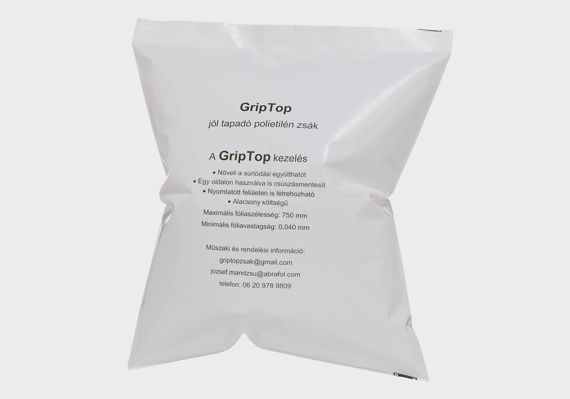 GripTop anti-slip bag BY Flexinnova kft in collaboration with Foltrade kft