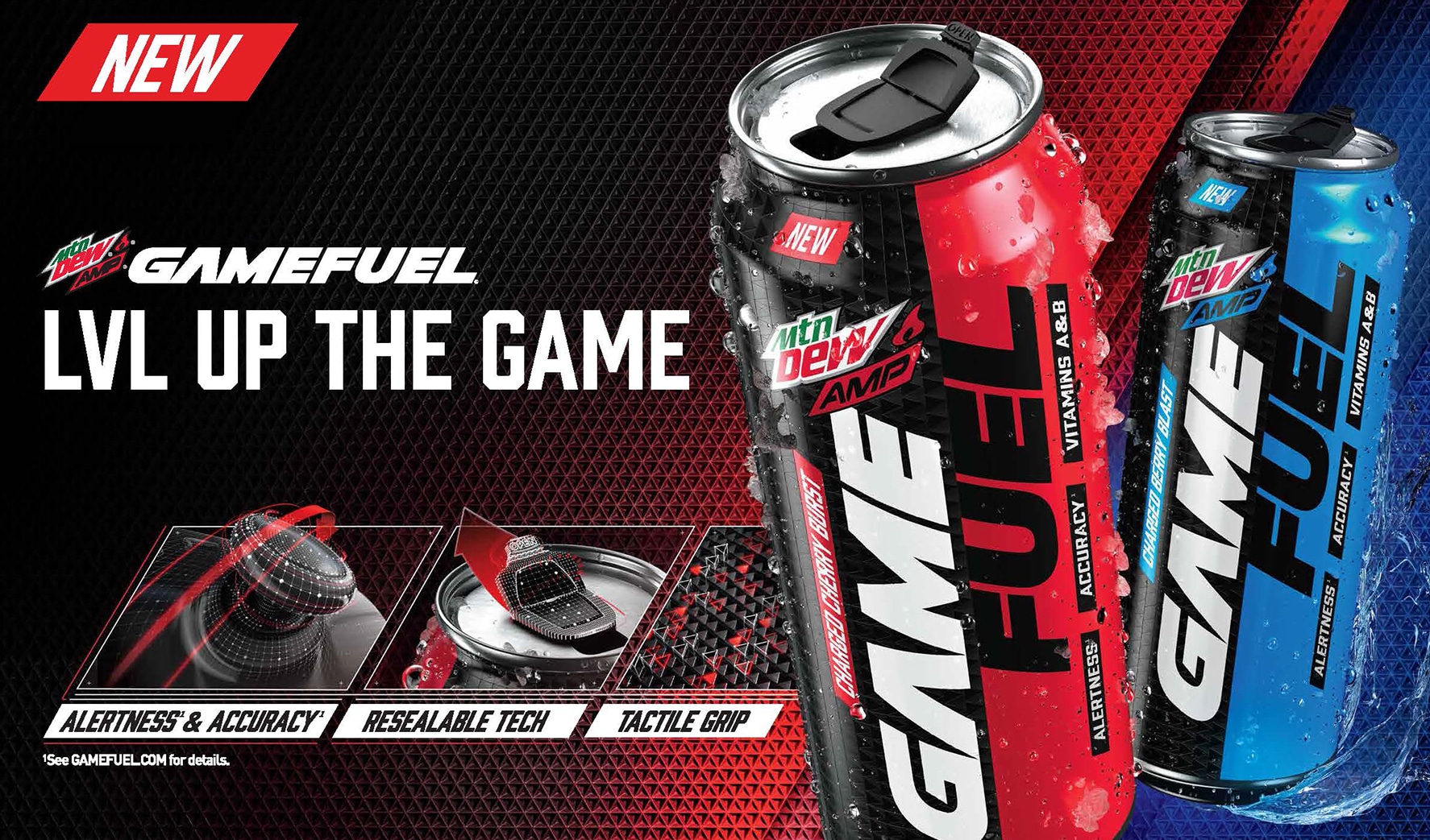 Mtn Dew AMP Game Fuel Resealable Can BY PepsiCo