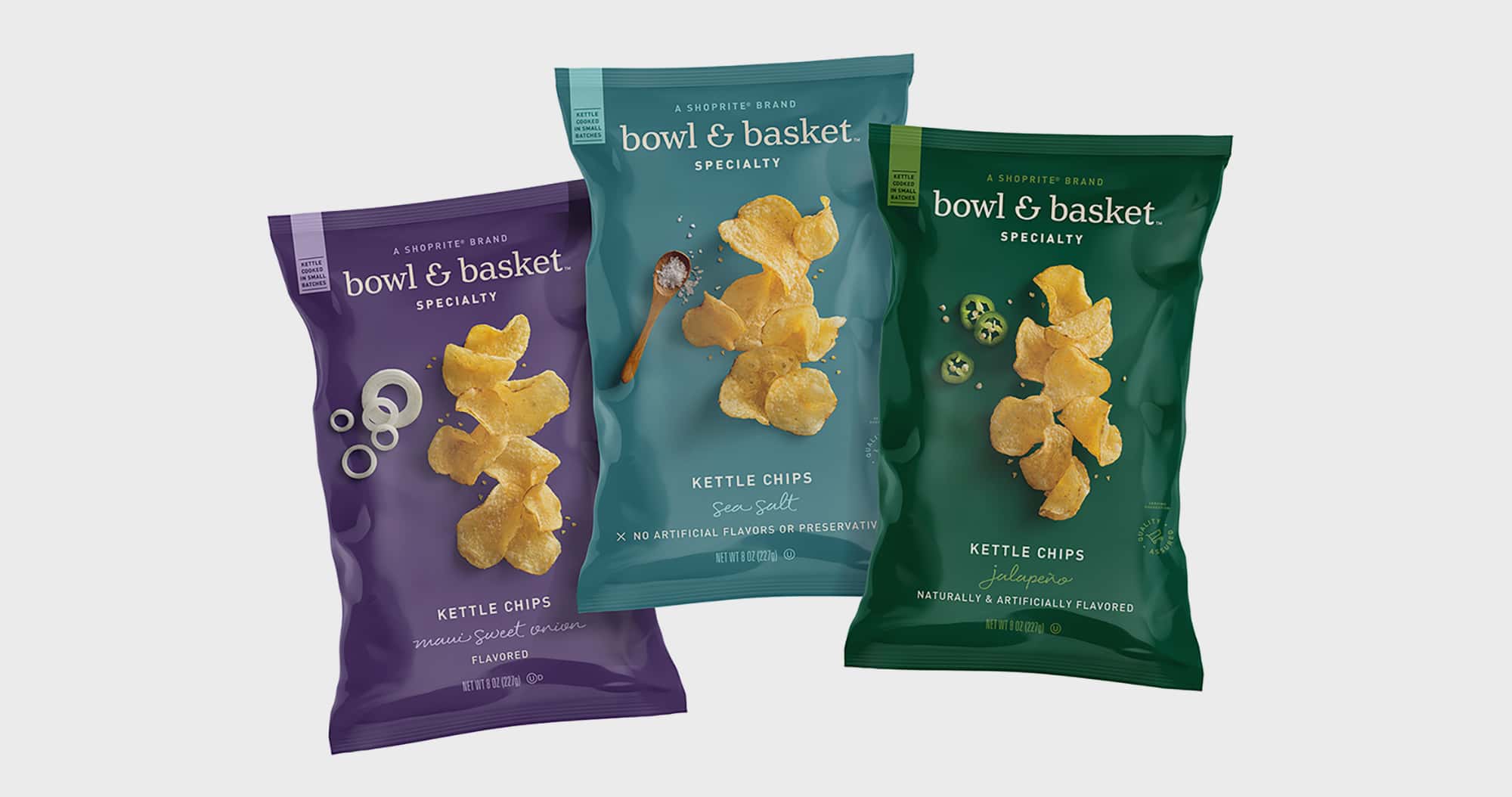 Bowl & Basket Specialty Kettle Chips BY Laura Kind, vice president of brand strategy, Wakefern; Glenn Pfeifer, design manager, Wakefern; design team, Pearlfisher; production team, SGS Co.