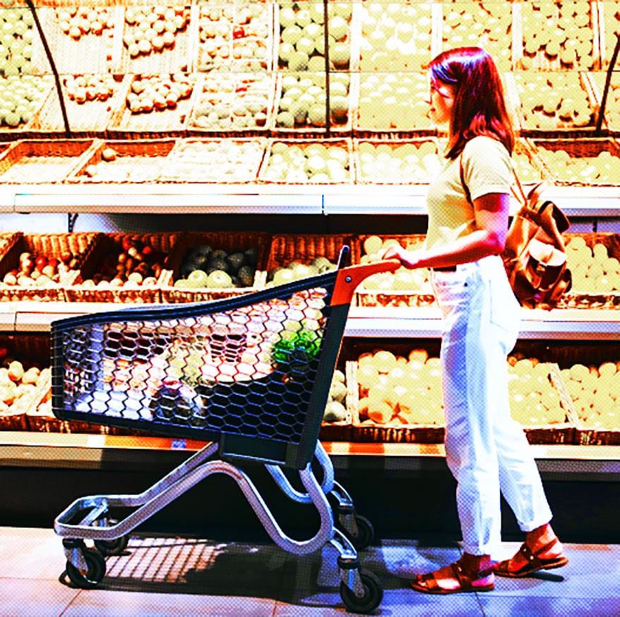 woman doing groceries