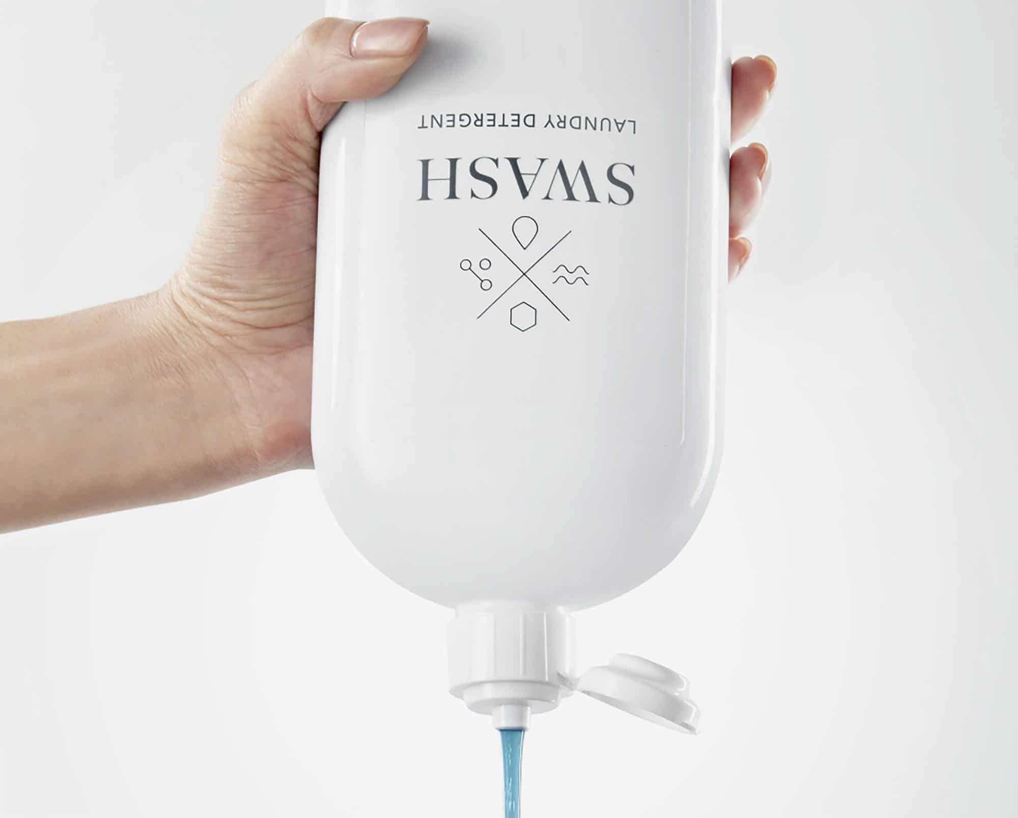 Valve Design: Valve technology in the Precision Pour Cap lets consumers deliver a precise dose of Swash detergent with one satisfying squeeze.