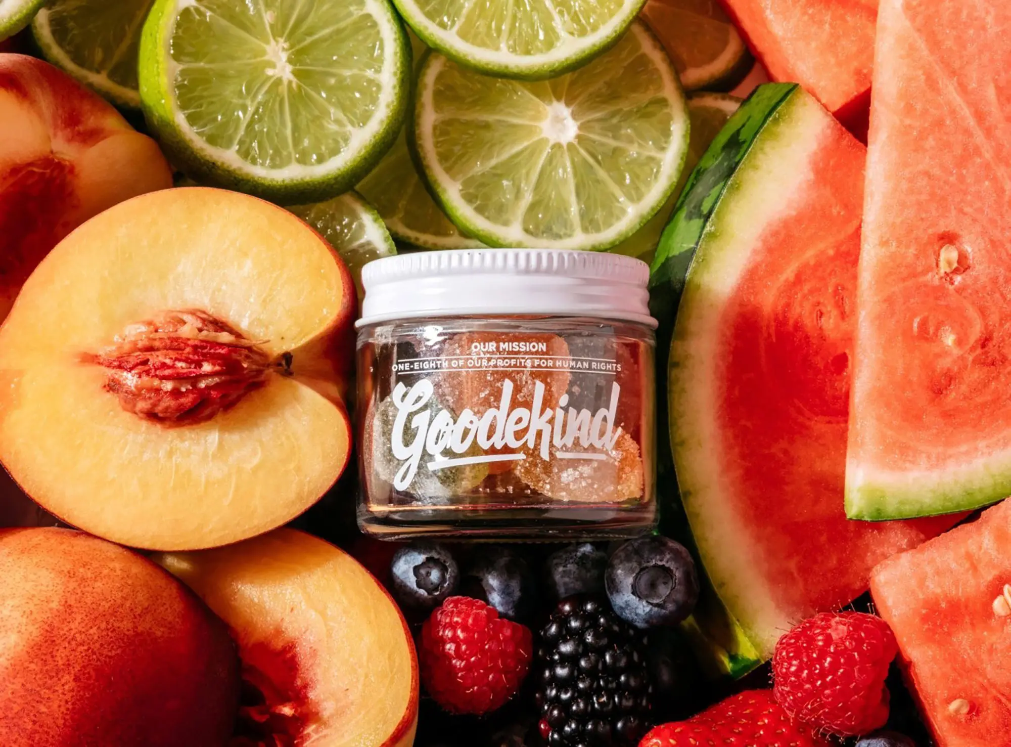 Goodekind’s Delta 8 THC Gummies debuted in two types of sustainable packaging—a lightweight bag and the recyclable-and-reusable jar pictured here. 